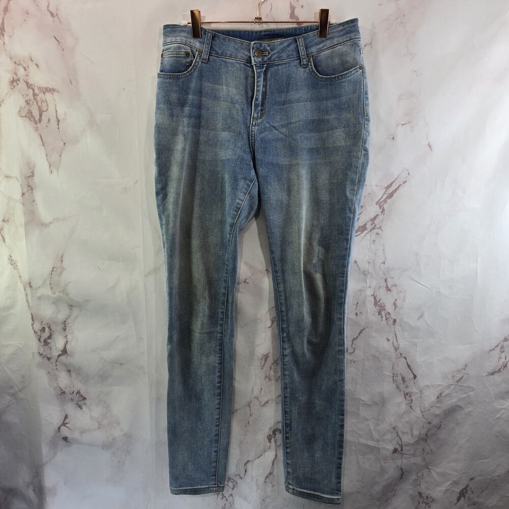 Garnet Hill Jeans Womens 28 X 32 High Rise Skinny Light Wash Organic Cotton